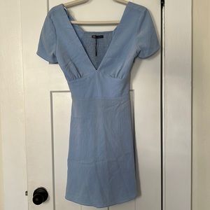 Zara Light Blue Synched Back Dress